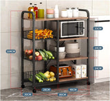Kitchen Rack Floor Multi-Layer Household Oven Rack, Seasoning Supplies Storage Rack (Color : 80x30x104cm)