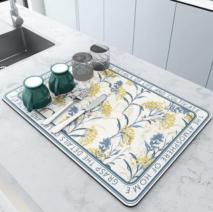 Microfiber Table Mat With Non Slip Surface And Heat Resistant Drain Pad For Drying  Kitchen Sink Cabinet And Placemats From Liliyabl, $25.04