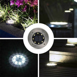 Solar Powered 8 led ground Light Waterproof Garden Pathway Deck Lights