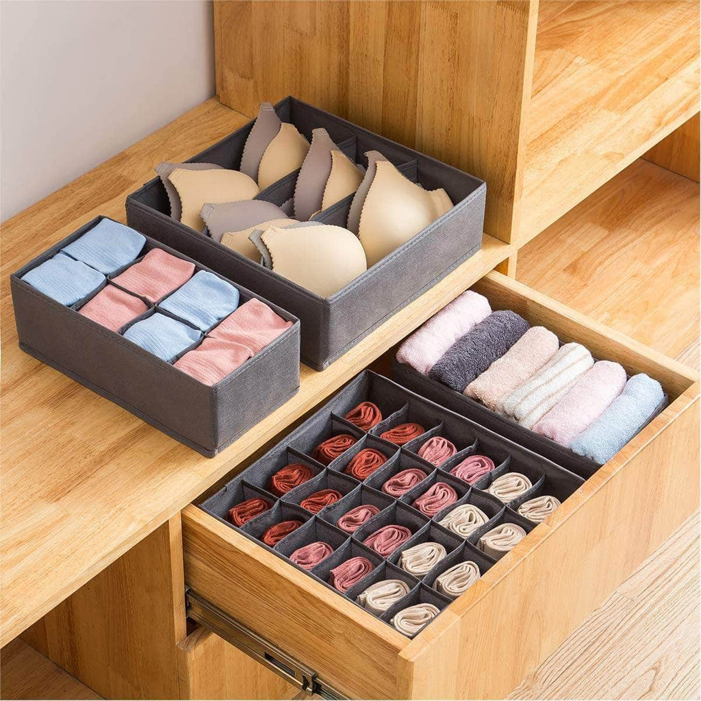 Modern Plastic 4 Set Foldable Underwear Drawer Organizer, For Home, Size: L  17 X W 20 X H 8 Inch at Rs 270/set in Mumbai