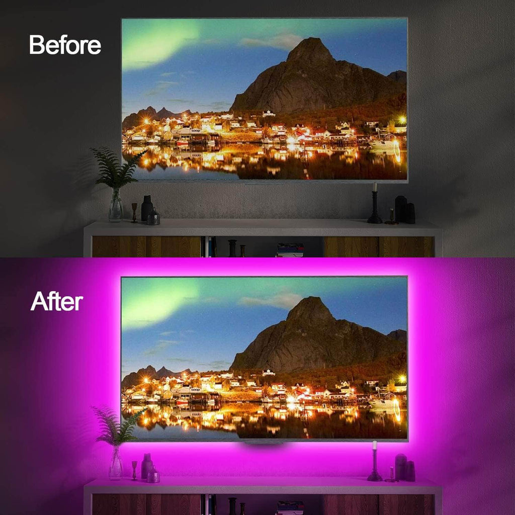 Bluetooth TV LED Backlights Strip Lights 5050 RGB Light Strip Music Sy –