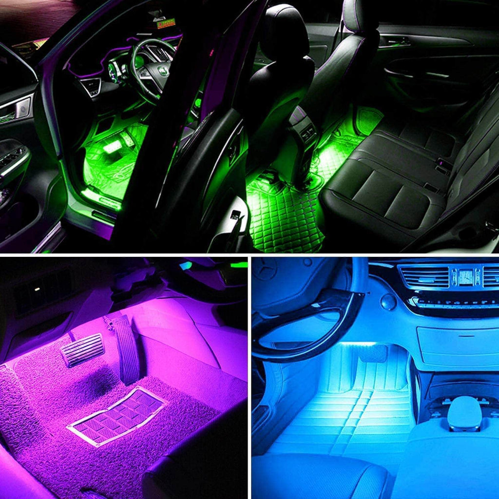 LED Car Interior Light Auto Atmosphere Lighting Kit (music sensor) blu –