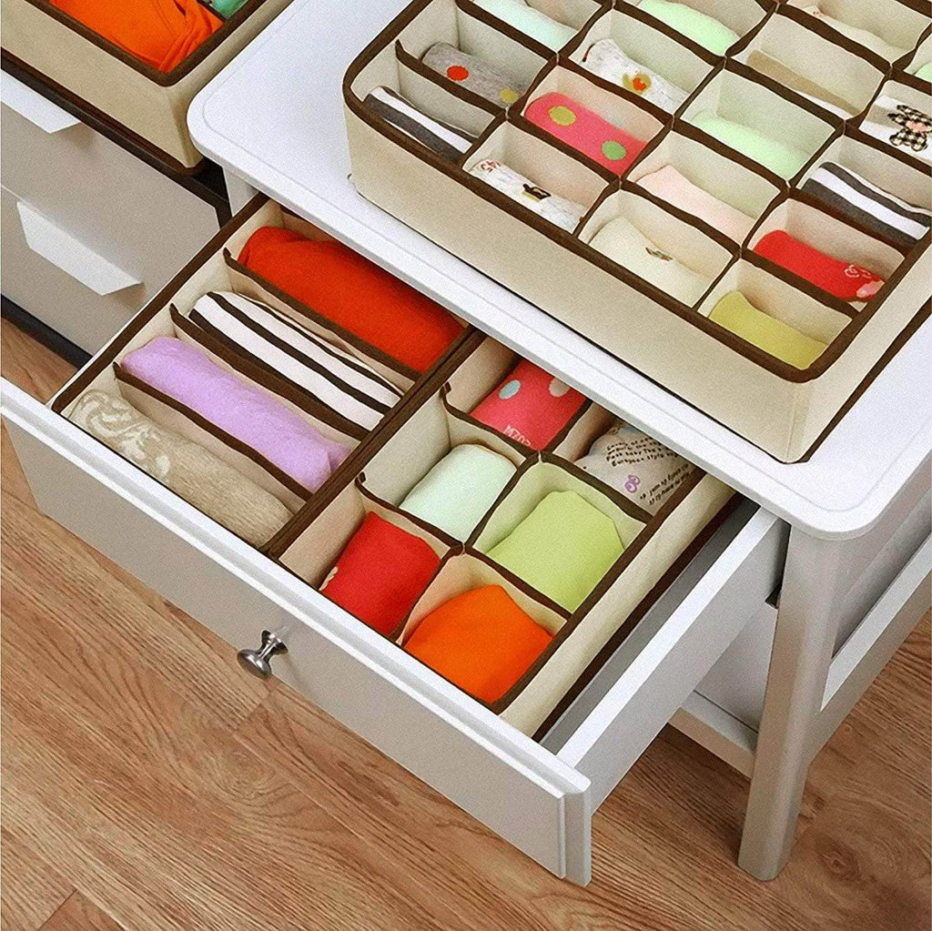 FLOURISH Undergarments Organizer/Foldable Storage Box with Lid for Drawers,  Color - Multicolour, Rectangular : : Home & Kitchen