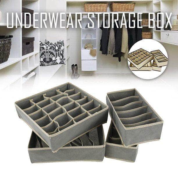 16 Grid Underwear Organizer Drawer Dividers With Cover Foldable Storage  Case For Underwear, Socks, Ties, Bras, Scarves, Etc, Dustproof And Durable,  Gray